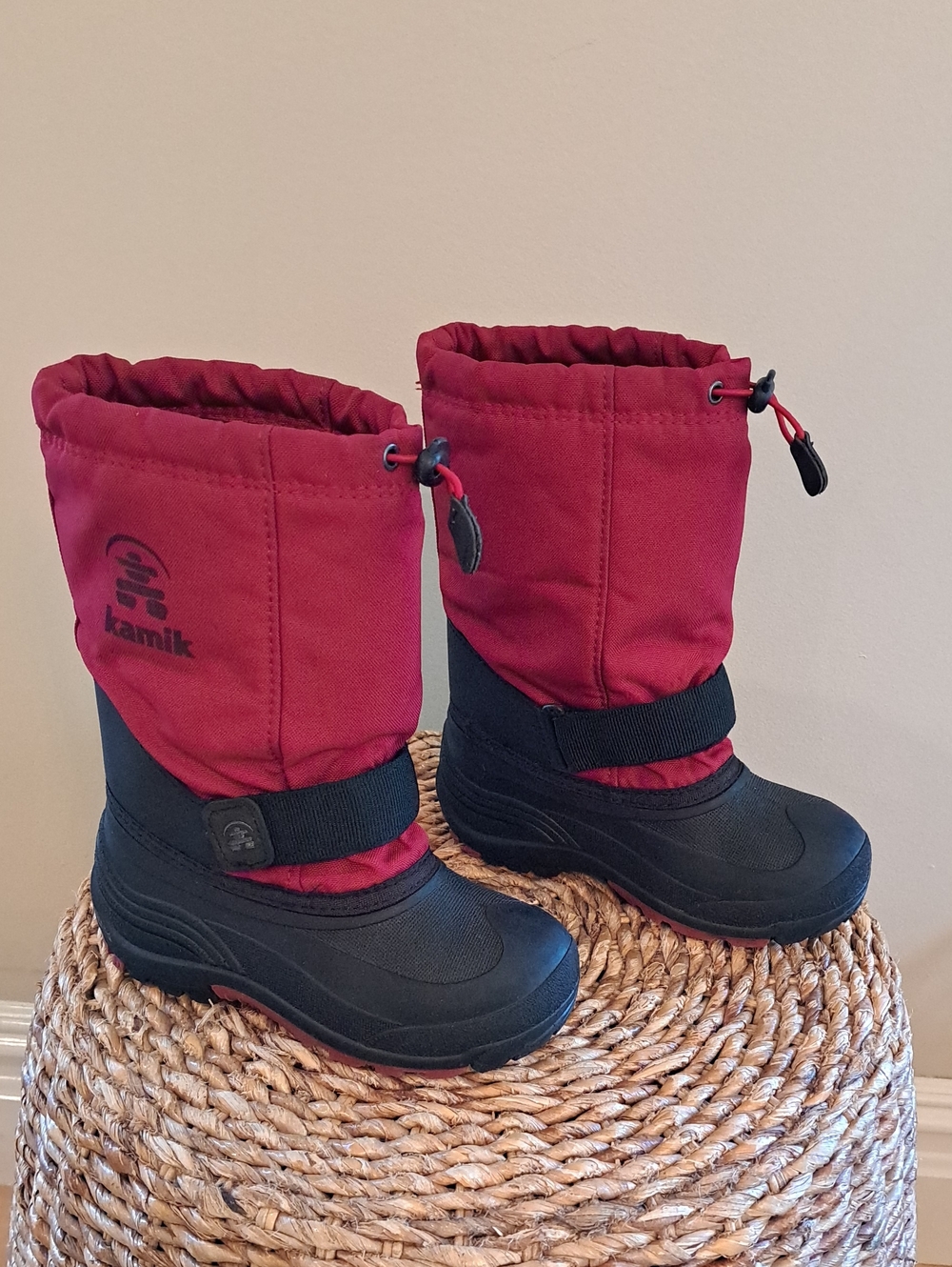Kamik Youth Unisex Red Nylon Waterproof/Insulated Winter Snow Outdoor Boots 1